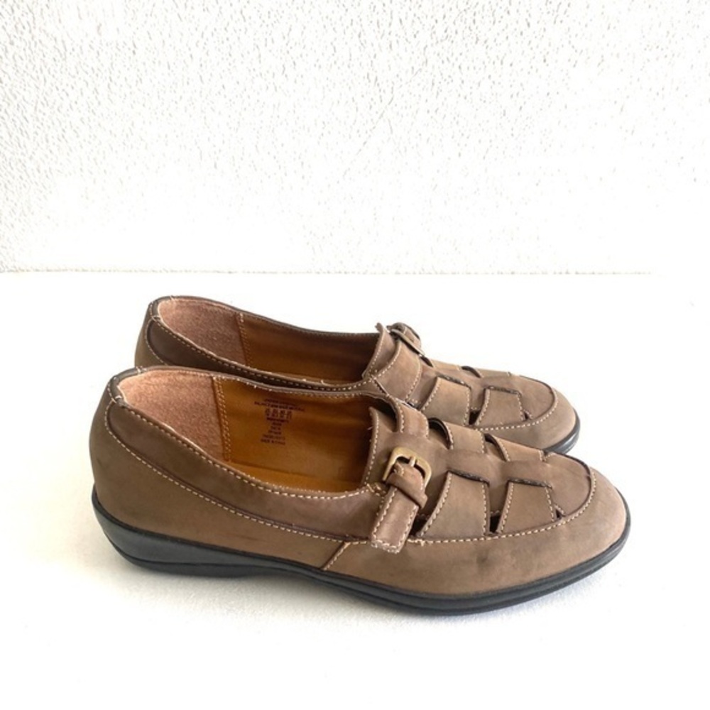 THOM MCAN Dalia leather woven tan loafers-7